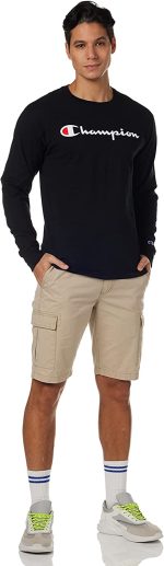 Champion Men's Long Sleeve T-Shirt, Classic Jersey Long-Sleeve Tee Shirt for Men, Script - Image 4